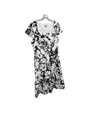 Ann Taylor Size 12 Dress Cap Sleeve Floral Ruffle Hem Lined Casual Side Zip